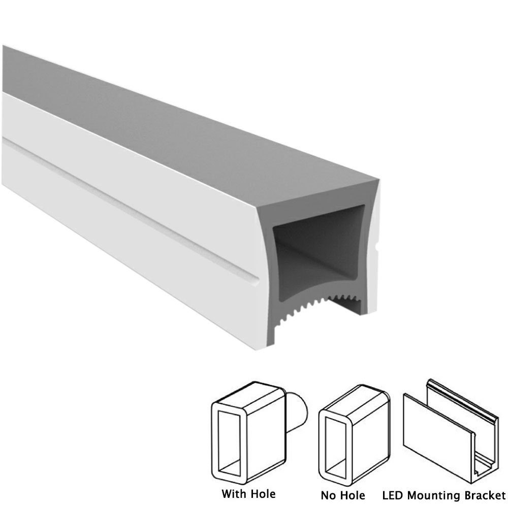 Flexible Silicone LED Diffuser Tube For Aluminum Profile Installation 120° Top Emitting 16*16mm Flexible Silicone LED Diffuser Tube For Aluminum Profile Installation 120° Top Emitting 16*16mm